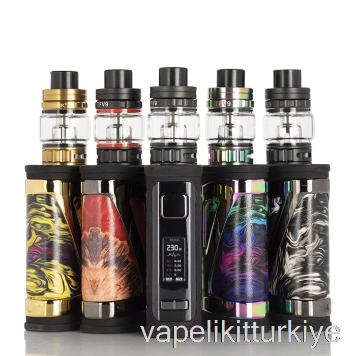 Vape Likit Smok Scar-18 230w Başlangıç ​​kiti [tfv9 Vers] Sıvı Siyah Beyaz